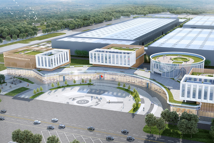 LandVac Titanium Vacuum Insulated Glass Applied in the Exhibition Hall and Conference Center of the Huawei–JAC MAEXTRO Factory