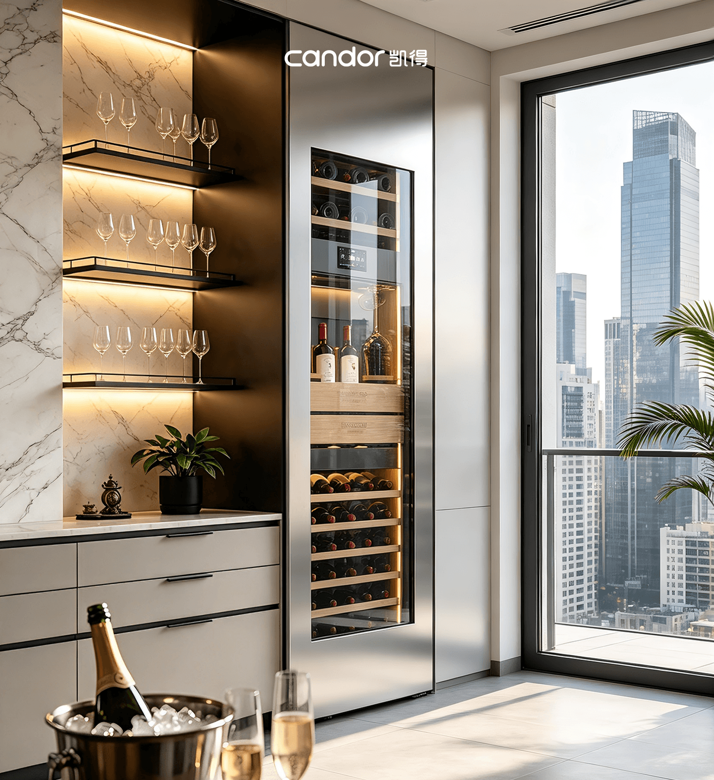 LandVac Titanium Vacuum Glass Wine Cabinet.png Premium wine cabinet featuring LandVac Titanium Vacuum Glass doors