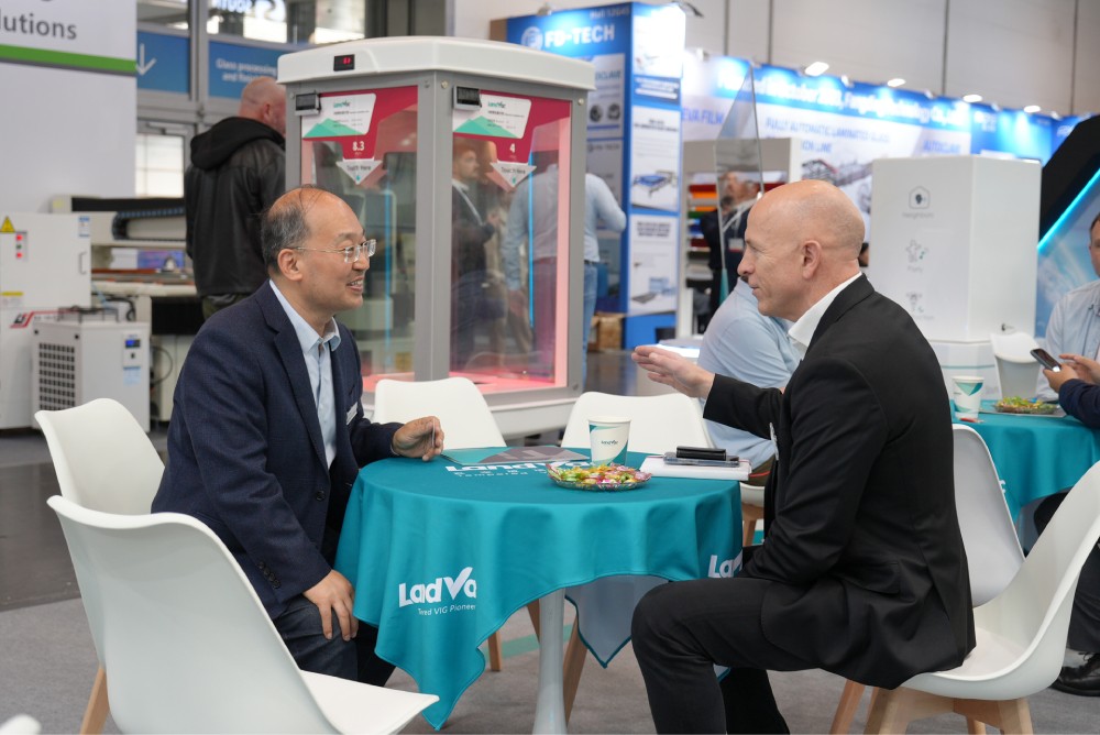 LandGlass exhibition booth at Glasstec 2026 in Düsseldorf